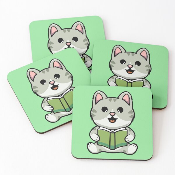 Item preview, Cute cat reading book cartoon illustration designed and sold by cubbone.