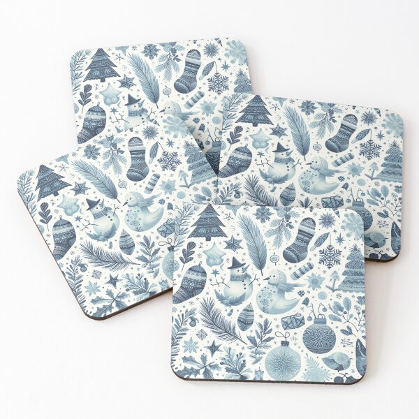 Item preview, Christmas Winter Theme Blue Tones Pattern #1 designed and sold by AIrtisticPrints.