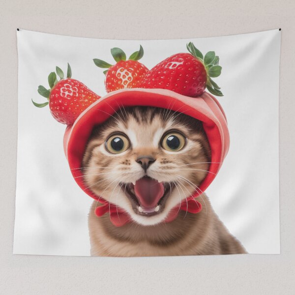 Item preview, Strawberry Cat Meme Strawberry Hat designed and sold by ZedOhEe.