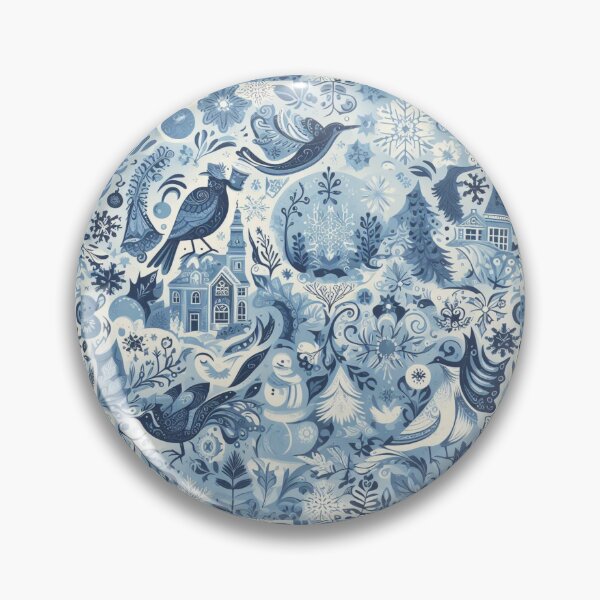 Item preview, Christmas Winter Theme Blue Tones Pattern #2 designed and sold by AIrtisticPrints.