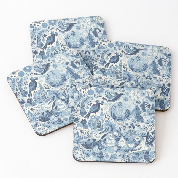 Item preview, Christmas Winter Theme Blue Tones Pattern #2 designed and sold by AIrtisticPrints.