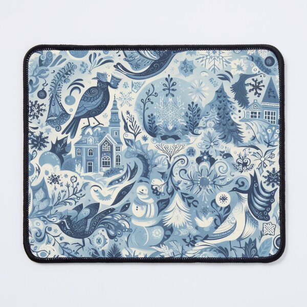 Item preview, Christmas Winter Theme Blue Tones Pattern #2 designed and sold by AIrtisticPrints.