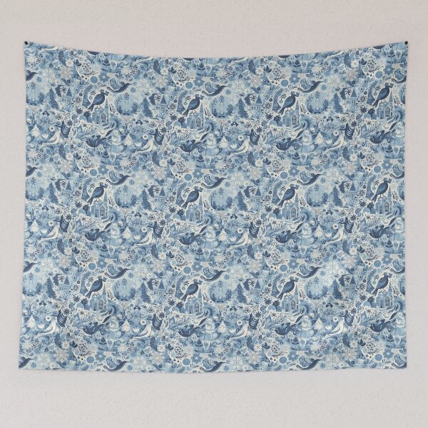 Item preview, Christmas Winter Theme Blue Tones Pattern #2 designed and sold by AIrtisticPrints.