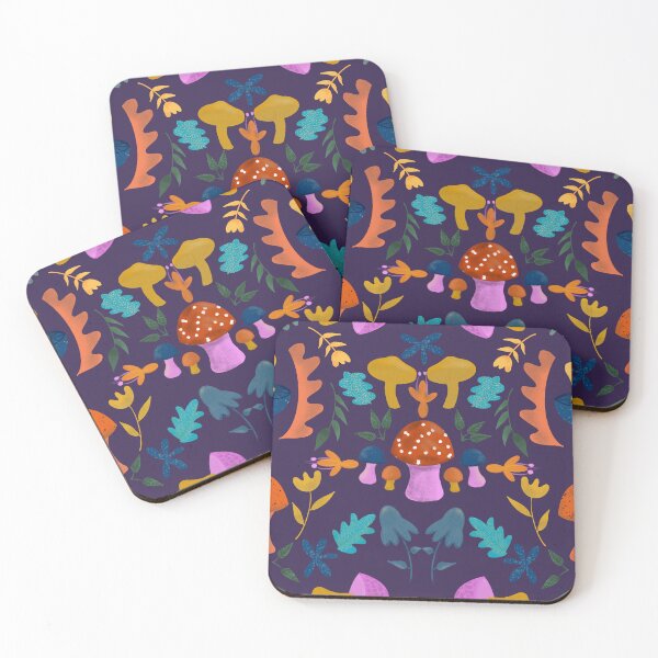 Item preview, Mushrooms in violet designed and sold by Clauzierra.