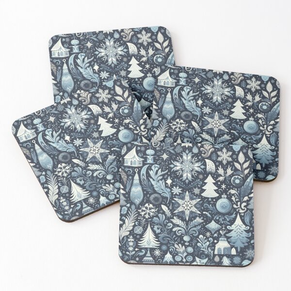 Item preview, Christmas Winter Theme Blue Tones Pattern #3 designed and sold by AIrtisticPrints.