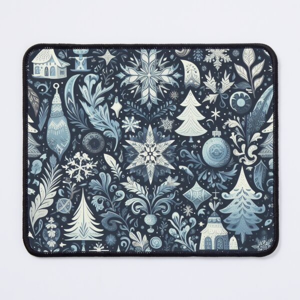 Item preview, Christmas Winter Theme Blue Tones Pattern #3 designed and sold by AIrtisticPrints.