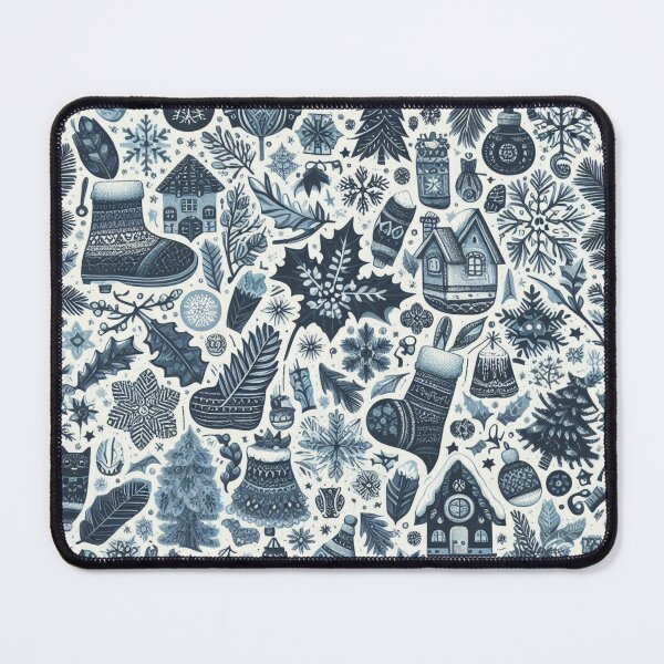 Item preview, Christmas Winter Theme Blue Tones Pattern #4 designed and sold by AIrtisticPrints.