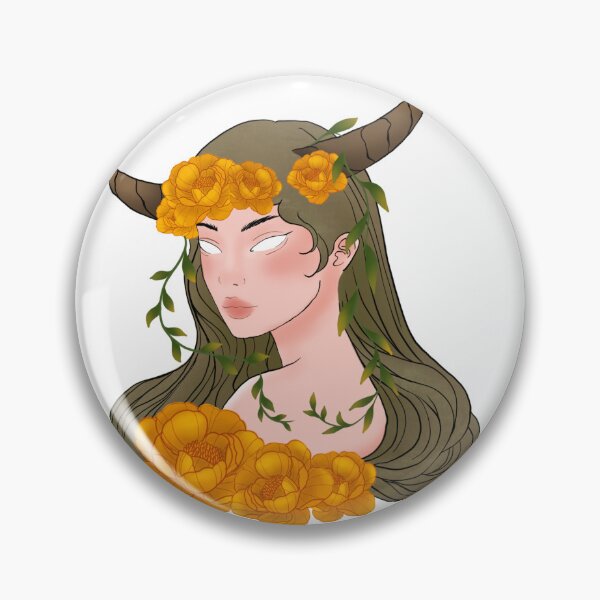 Item preview, Esoteric print with girl and peonies. Magical art with girl and flowers. Girl with horns.Taurus girl.Zodiac sign.Humanization of Taurus.  designed and sold by Anhen-new-style.