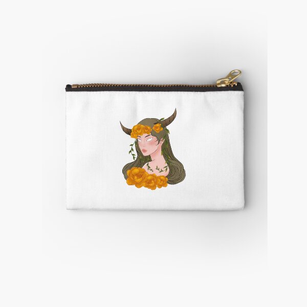 Item preview, Esoteric print with girl and peonies. Magical art with girl and flowers. Girl with horns.Taurus girl.Zodiac sign.Humanization of Taurus.  designed and sold by Anhen-new-style.