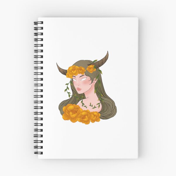 Item preview, Esoteric print with girl and peonies. Magical art with girl and flowers. Girl with horns.Taurus girl.Zodiac sign.Humanization of Taurus.  designed and sold by Anhen-new-style.