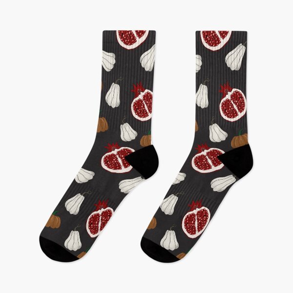 Item preview, fall print with pumpkins and pomegranate. A cute interesting fall print. Pumpkins and pomegranate designed and sold by Anhen-new-style.