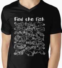 Find the fish and save the ocean from plastic pollution Men's V-Neck T-Shirt