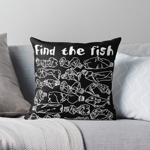 Find the fish and save the ocean from plastic pollution Pillow for Sale by  Chilli-Design