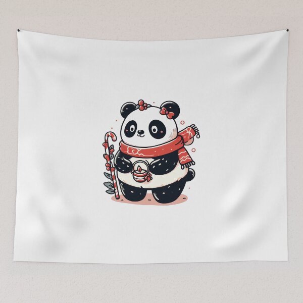 Item preview, Christmas Panda with Scarf | Christmas Animal Art for Animal Lovers and Panda Lovers Cute designed and sold by FestivePalette.