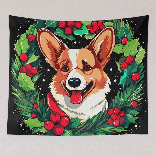 Item preview,  Corgi Christmas Wreath design designed and sold by Artbyminga.