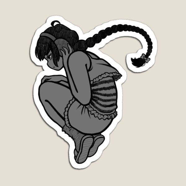 Item preview, Long Braid Girl Listening to Music designed and sold by Tenkitsen.
