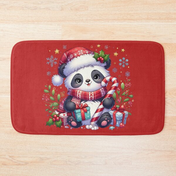 Item preview, Christmas Panda with Santa Hat and Scarf | Christmas Animal Art for Animal Lovers and Panda Lovers Cute designed and sold by FestivePalette.