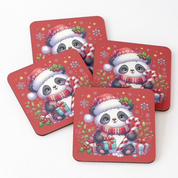 Item preview, Christmas Panda with Santa Hat and Scarf | Christmas Animal Art for Animal Lovers and Panda Lovers Cute designed and sold by FestivePalette.