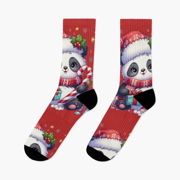 Item preview, Christmas Panda with Santa Hat and Scarf | Christmas Animal Art for Animal Lovers and Panda Lovers Cute designed and sold by FestivePalette.