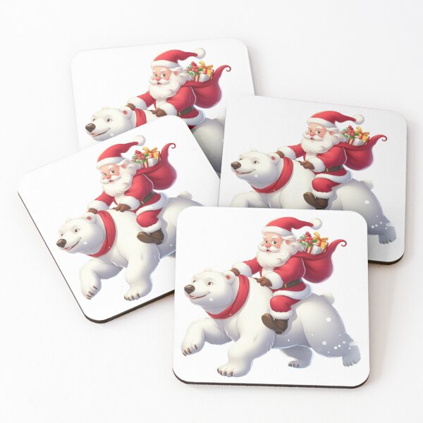 Item preview, santa riding polar bear designed and sold by Animalia-.