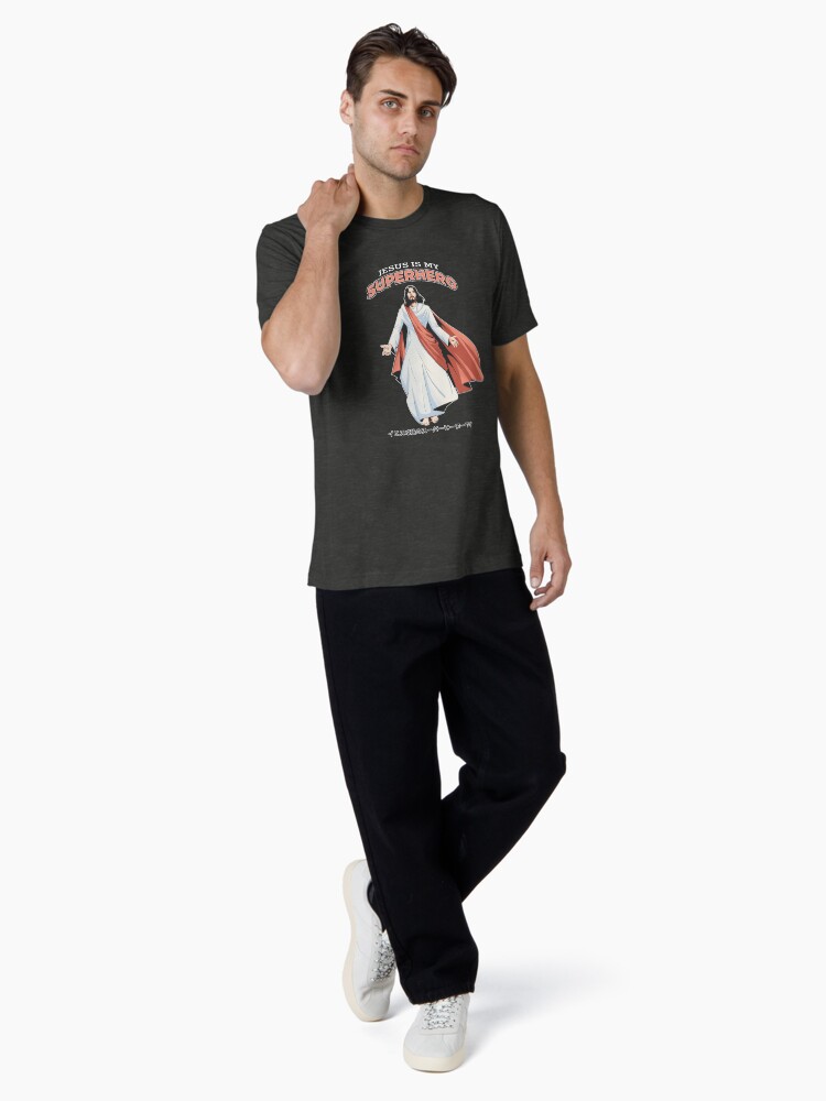 Thumbnail 4 of 7, Tri-blend T-Shirt, Jesus Is My Superhero - Christian Manga designed and sold by ChristlikeMerch.