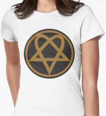 Heartagram - Gold on Black Women's Fitted T-Shirt