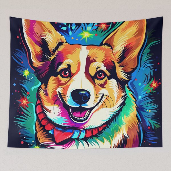Item preview, Vibrant Corgi Christmas design designed and sold by Artbyminga.