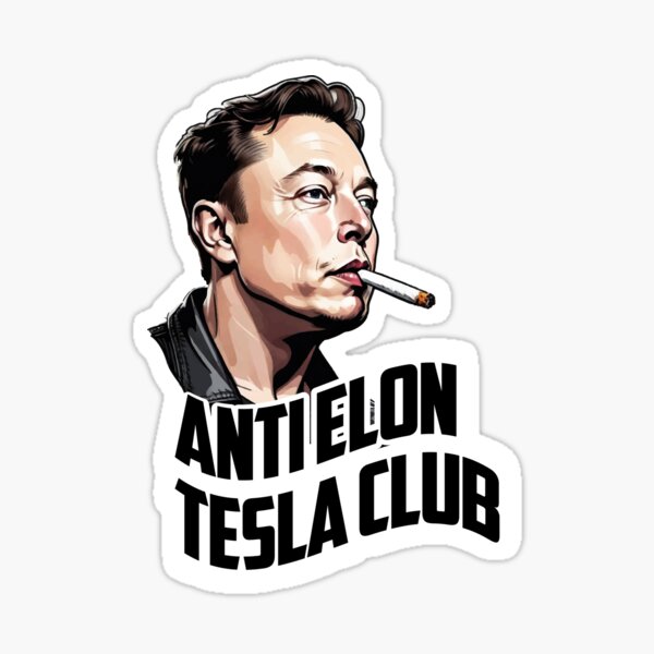 Item preview, Anti-Elon-Tesla-Club-Aufkleber designed and sold by babyscream.