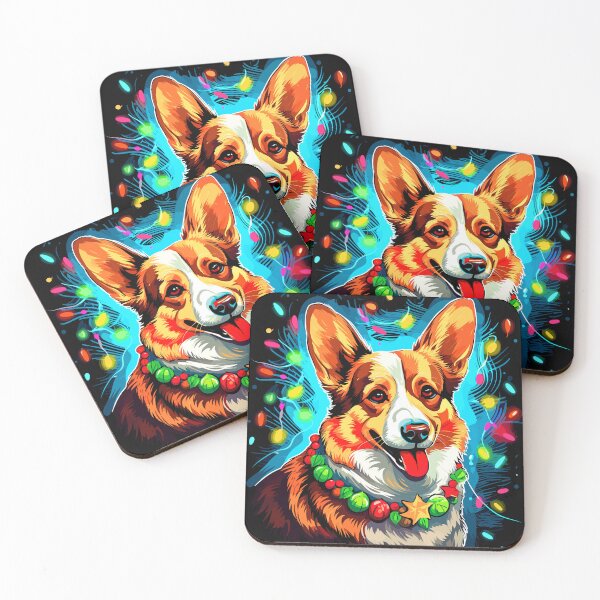 Item preview, Corgi Christmas lights design designed and sold by Artbyminga.