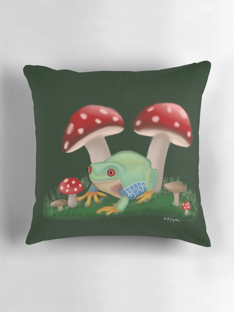 Thumbnail 3 of 4, Pillow, Frog designed and sold by K-AEyston.