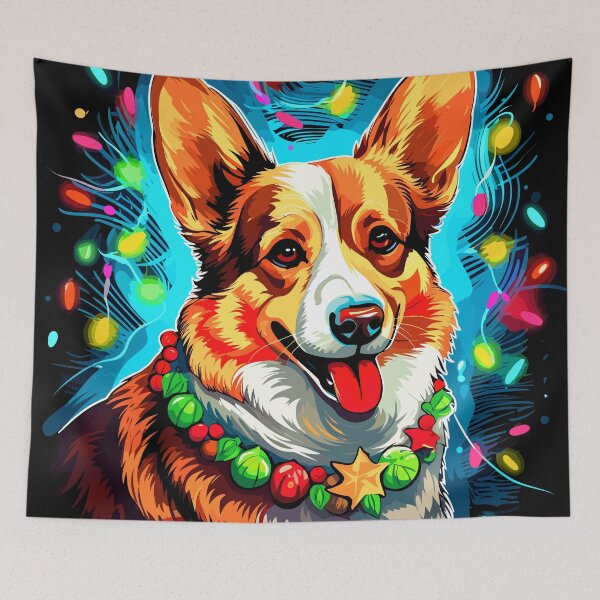Item preview, Corgi Christmas lights design designed and sold by Artbyminga.