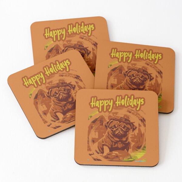 Item preview, Pug HAPPY HOLIDAYS 49 ALTERNATIVE designed and sold by RedBluffTraders.