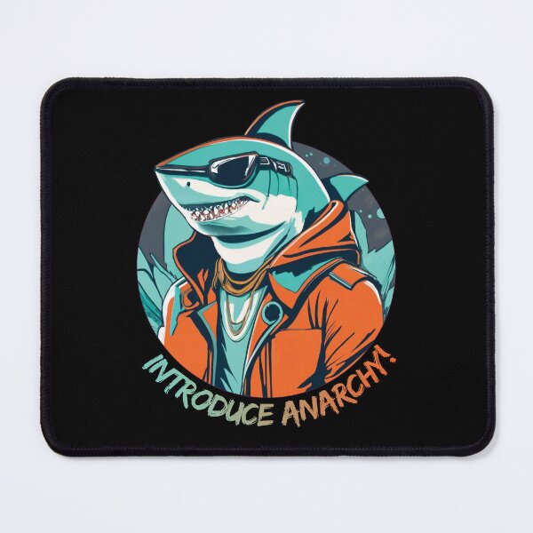 Item preview, Shark in sunglasses and orange jacket designed and sold by HarridanCreates.