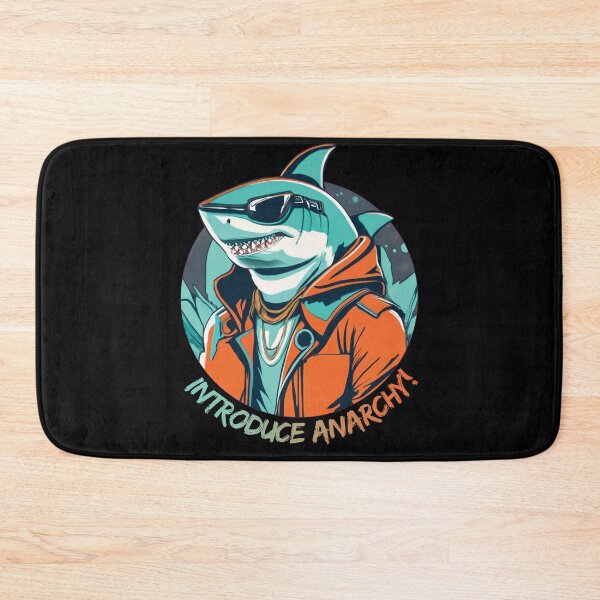 Item preview, Shark in sunglasses and orange jacket designed and sold by HarridanCreates.