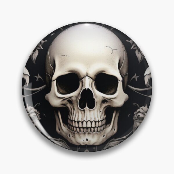 Item preview, Skull Wings Damask Goth Flowers Pattern designed and sold by GrinGalore.