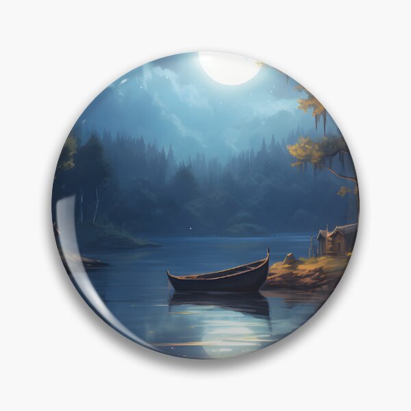 Item preview, Moonlit Mystique: A Serene Lake in Watercolor designed and sold by Shirtastically.