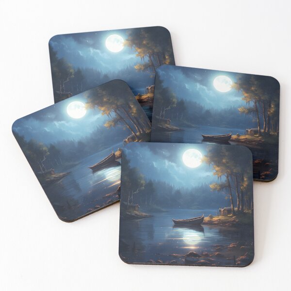 Item preview, Moonlit Mystique: A Serene Lake in Watercolor designed and sold by Shirtastically.