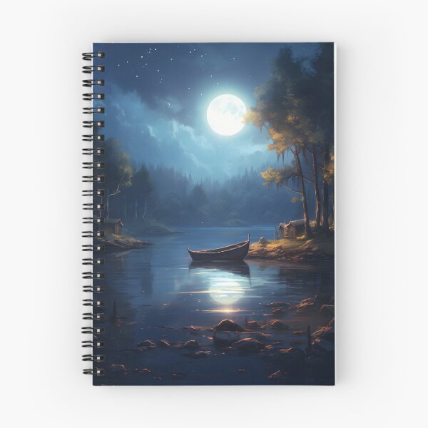 Item preview, Moonlit Mystique: A Serene Lake in Watercolor designed and sold by Shirtastically.