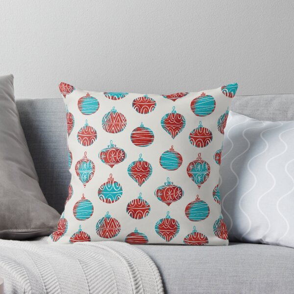 Christmas Baubles Throw Pillow