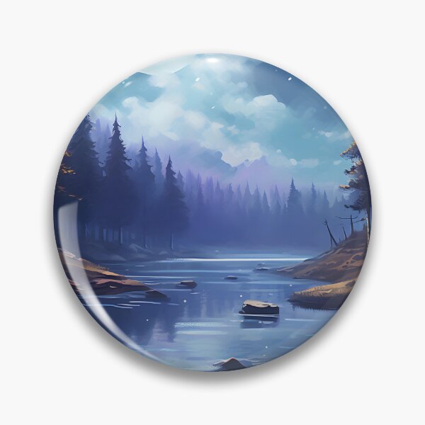 Item preview, Serene Shadows: A Moonlit Lake in Watercolor designed and sold by Shirtastically.