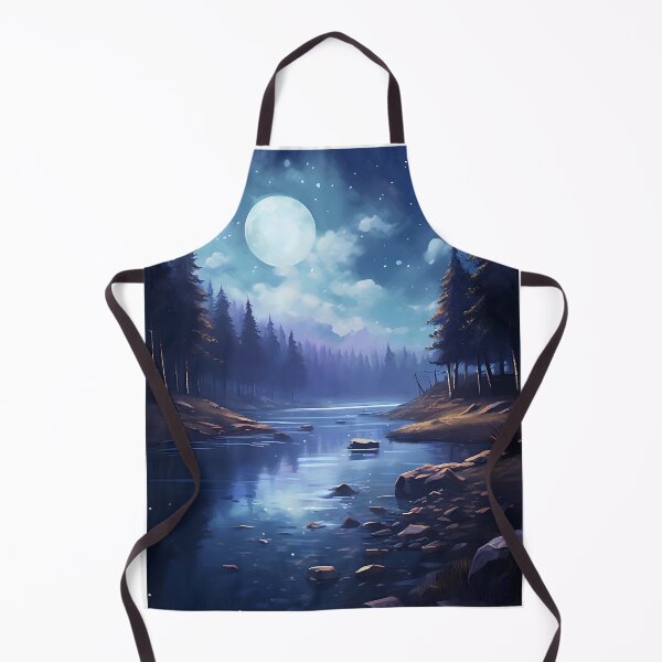 Item preview, Serene Shadows: A Moonlit Lake in Watercolor designed and sold by Shirtastically.