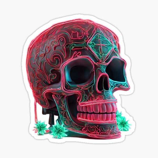Item preview, skull neon 3d designed and sold by t-an.