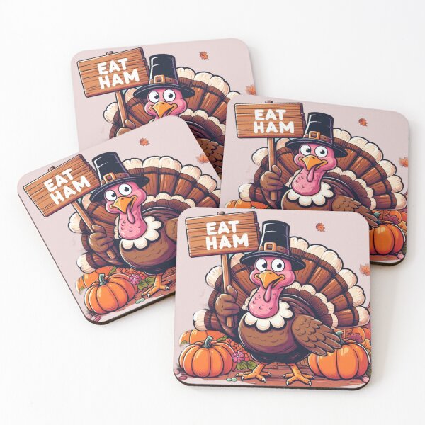 Item preview, Eat Ham Thanksgiving Funny Turkey Funny Thanksgiving Art Autumn | Happy Thankgiving! designed and sold by FestivePalette.