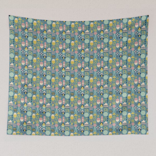 Aperçu de l'œuvre Muted Summer / Soft Summer pattern, skin-tone matching, personal color analysis, PCA, mid-century modern créée et vendue par look4seasons.