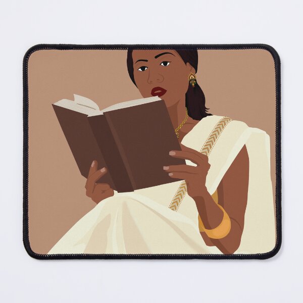 Item preview, Indian woman in saree reading book art designed and sold by ThePurplePrints.