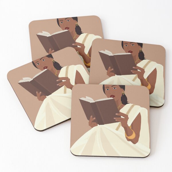 Item preview, Indian woman in saree reading book art  designed and sold by ThePurplePrints.