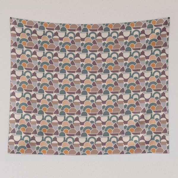 Aperçu de l'œuvre Muted Summer / Soft Summer pattern, skin-tone matching, personal color analysis, PCA, mid-century modern créée et vendue par look4seasons.