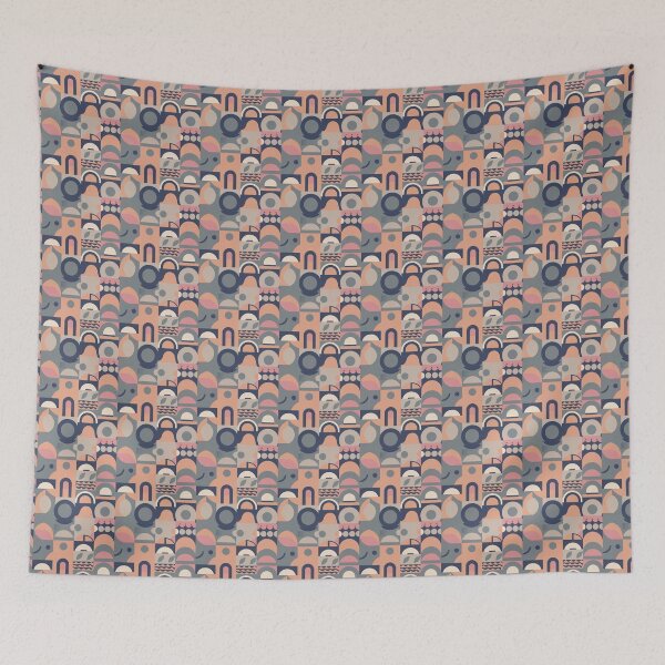 Aperçu de l'œuvre Muted Summer / Soft Summer pattern, skin-tone matching, personal color analysis, PCA, mid-century modern créée et vendue par look4seasons.