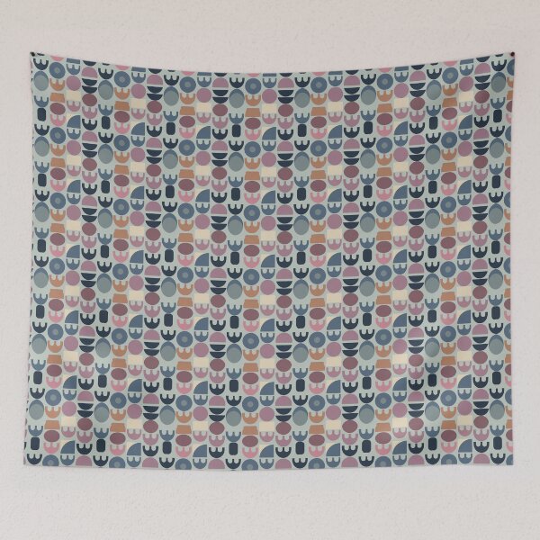 Aperçu de l'œuvre Muted Summer / Soft Summer pattern, skin-tone matching, personal color analysis, PCA, mid-century modern créée et vendue par look4seasons.