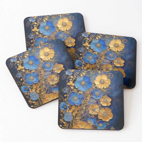 Item preview, Blue and gold Flower Arrangement designed and sold by 3po3.